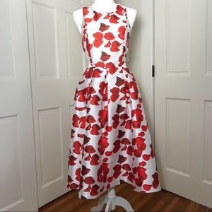 Re:named romantic rose petals, midi dress.